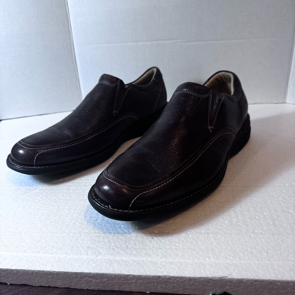 Johnston & Murphy Brown Sheepskin Slip-Ons sz 13 Made in Brazil